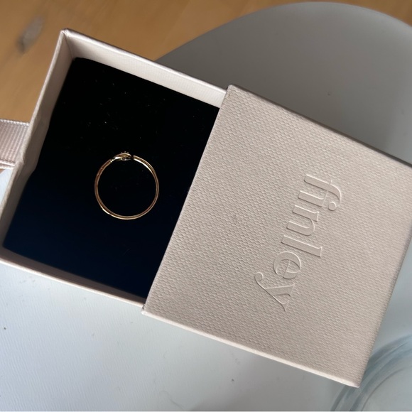 18k gold vermeil ring with white sapphire - Picture 3 of 4